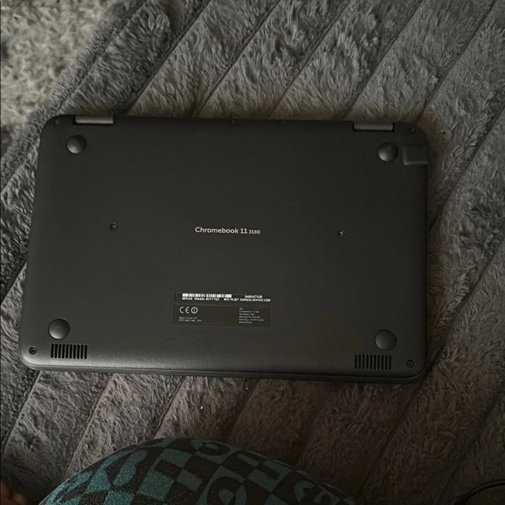 Dell Black Laptop Sleek Chromebook Design